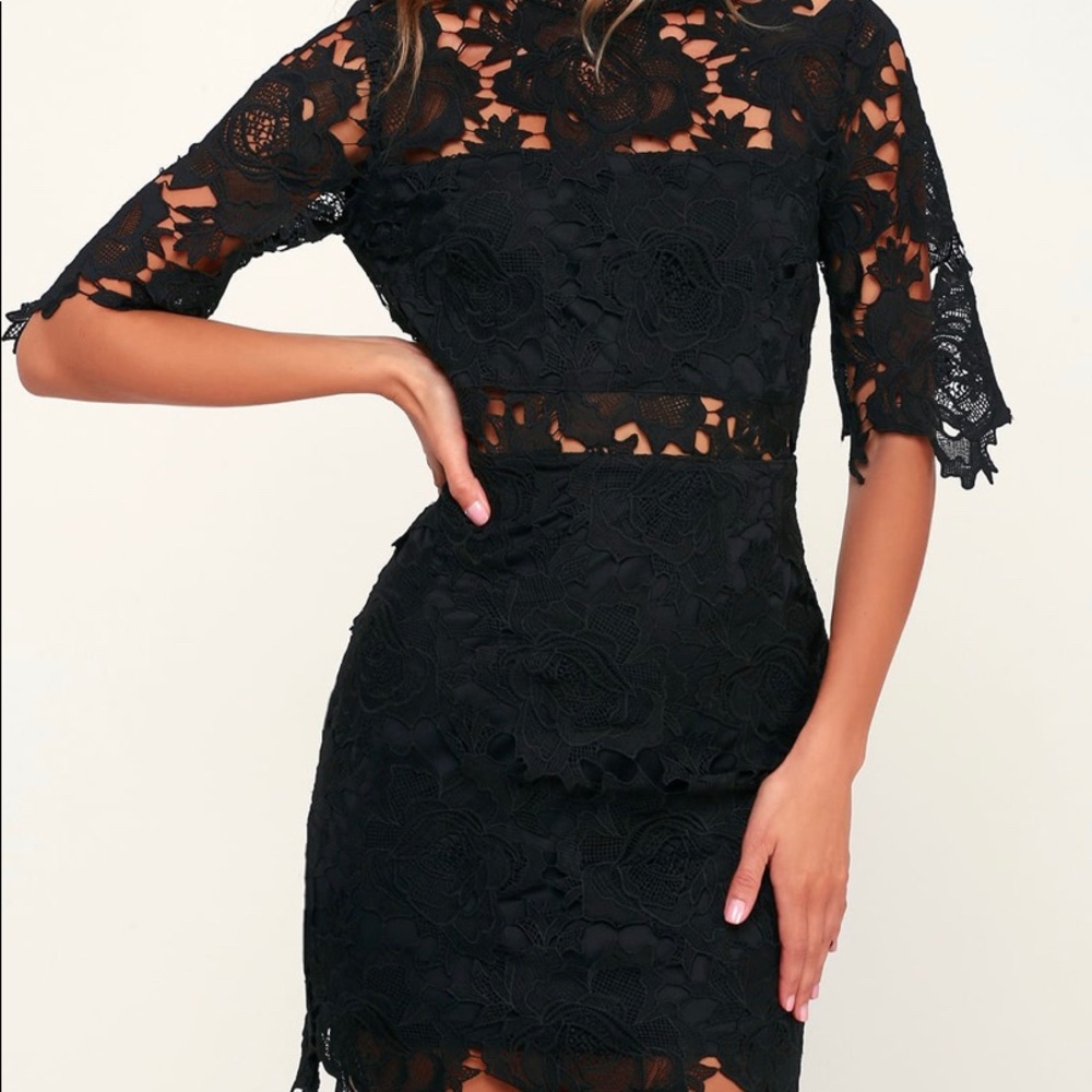 Lulu black lace dress